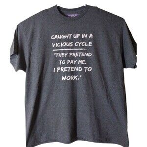 My Gothic Girl Mens T Shirt 2XL Dark Gray Office Humor Pretend To Work Crew Neck